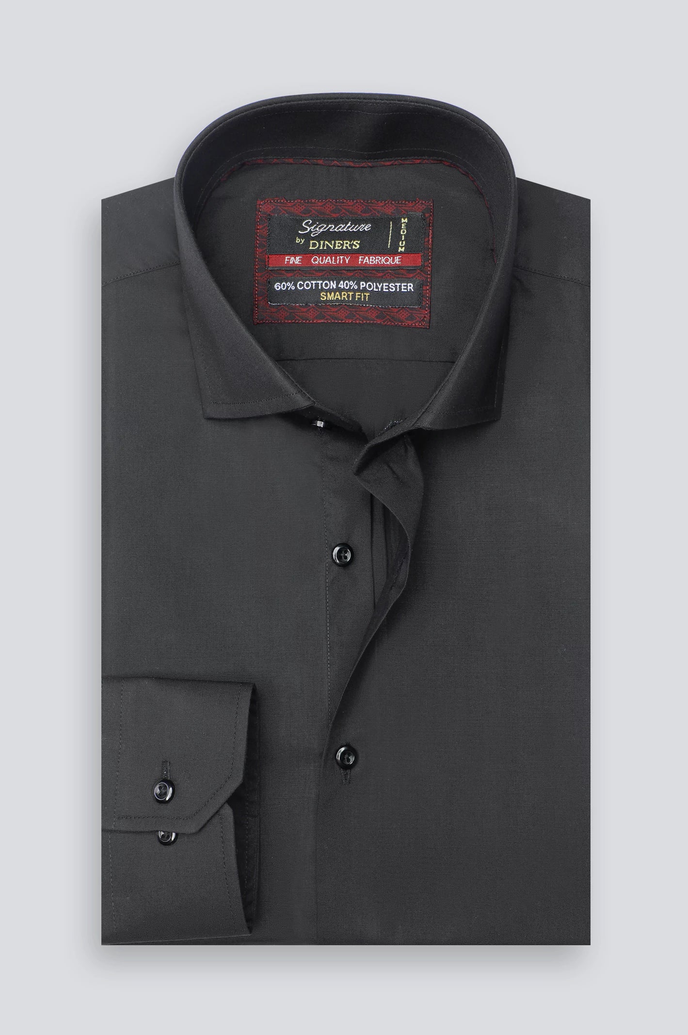 Black Plain Formal Shirt - Image 4