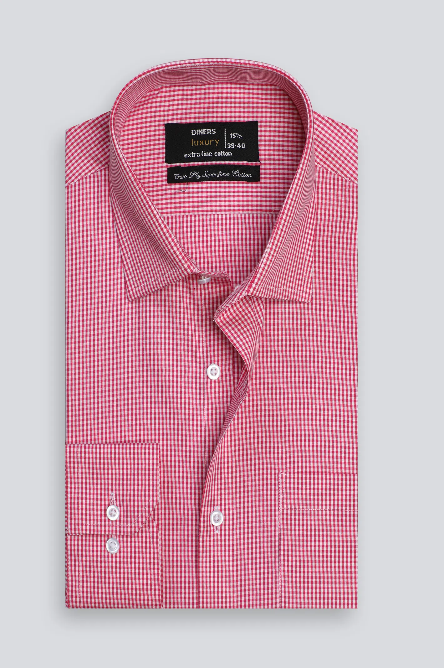 Pink Mini Check Formal Shirt - Image 4