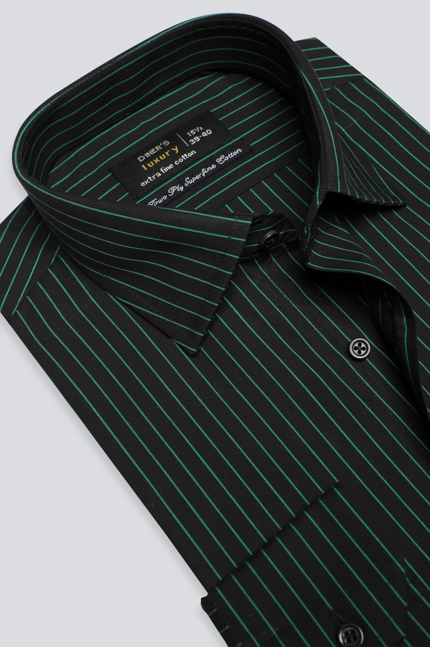 Black Pinstripe Formal Shirt - Image 2
