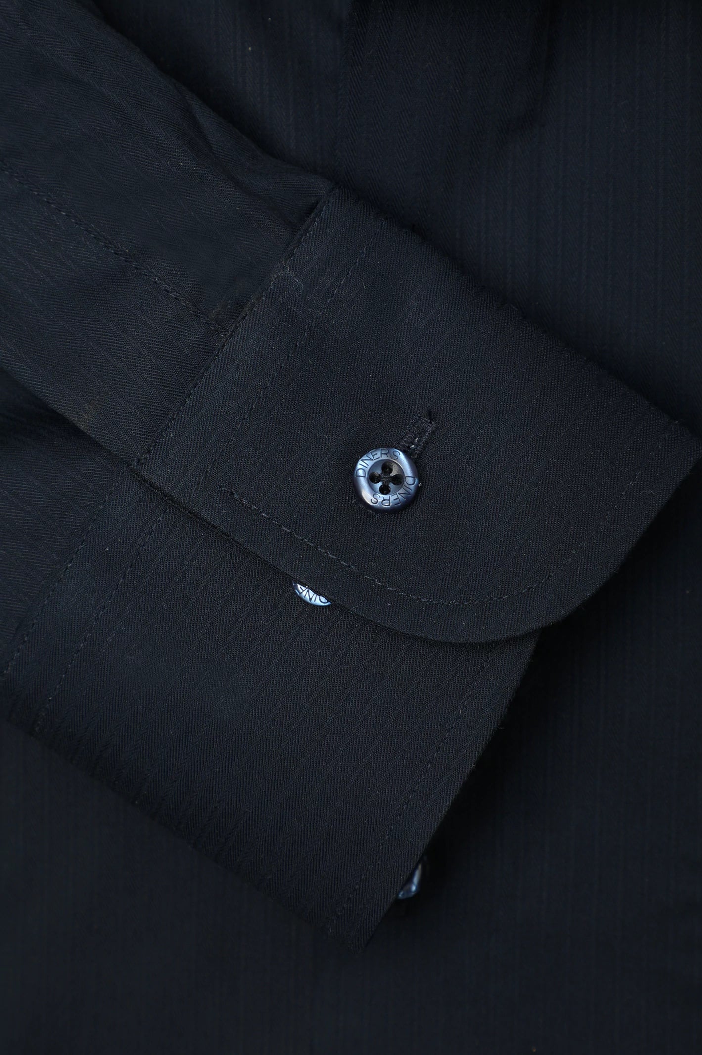 Navy Blue Stripe Textured Formal Shirt - Image 3