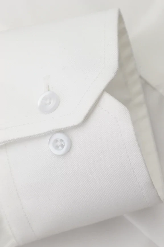 White Twill Textured Formal Shirt - Image 3