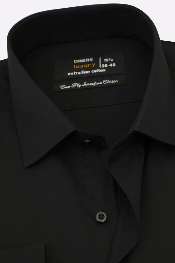 Black Self Textured Formal Shirt - Image 2