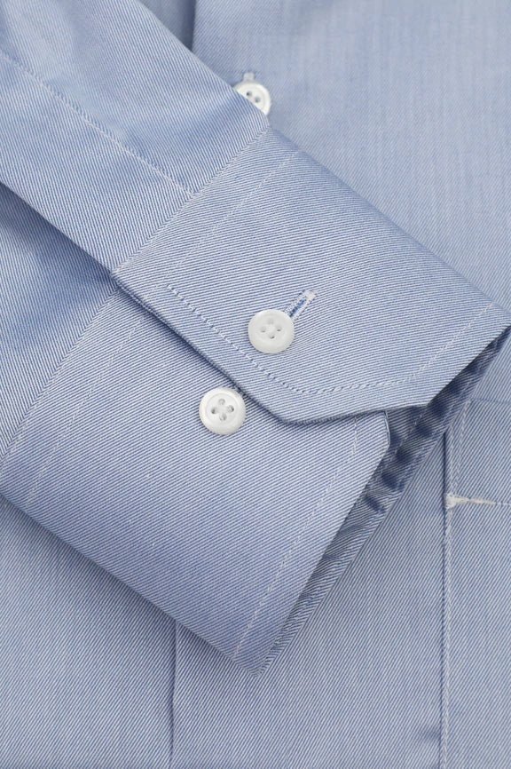 Blue Self Textured Formal Shirt - Image 3