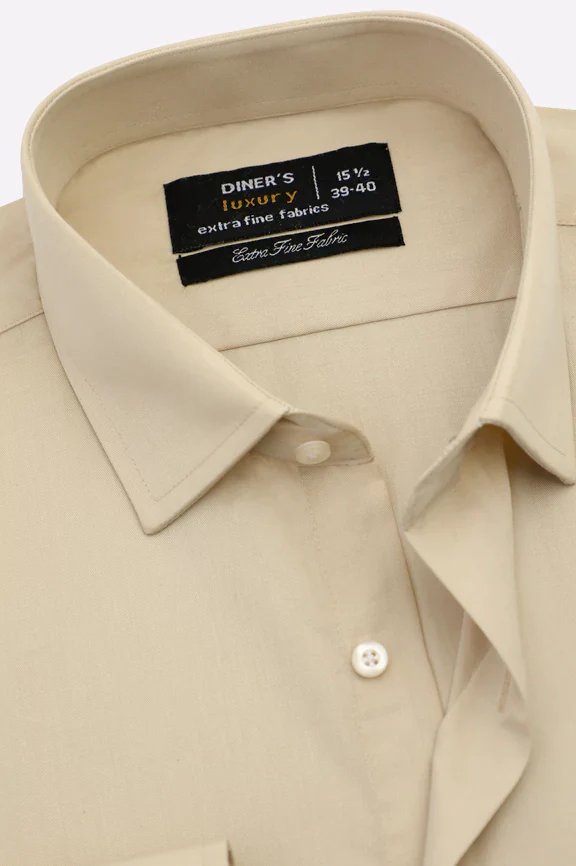 Cream Self Twill Formal Shirt - Image 2