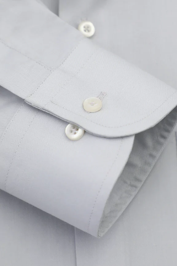 Light Grey Self Twill Formal Shirt - Image 3
