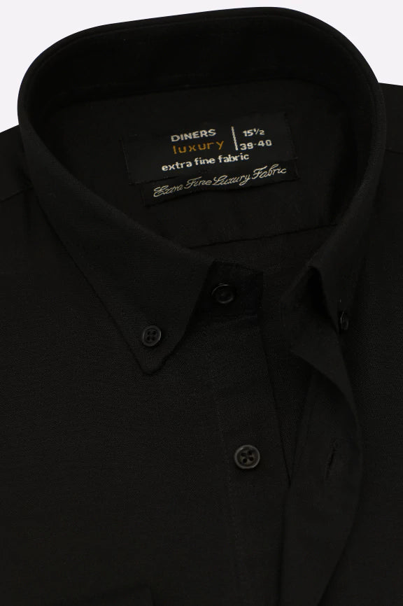 Black Self Textured Formal Shirt - Image 2