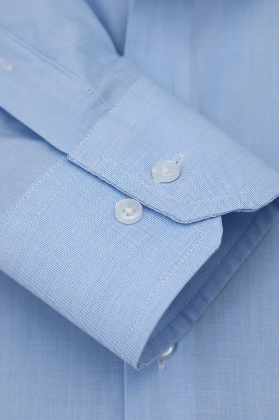Light Blue Self Textured Formal Shirt - Image 3