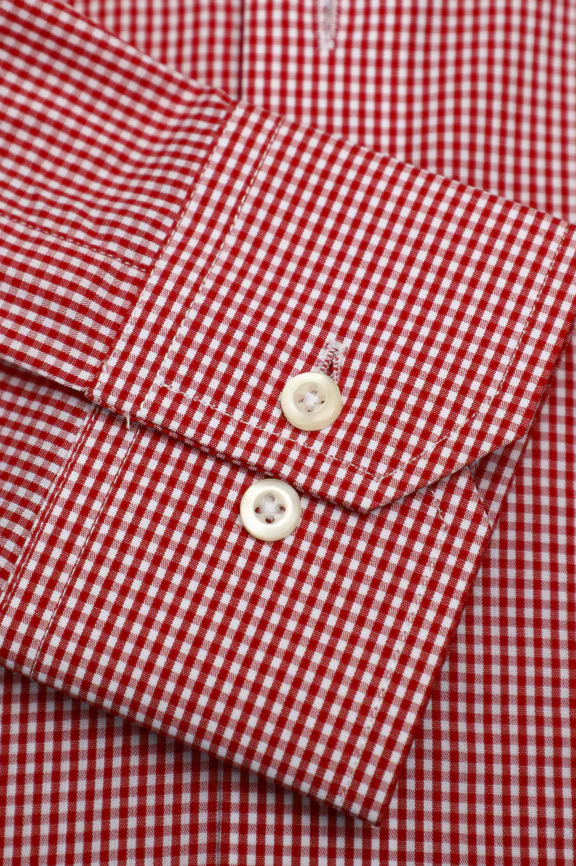 Red Mini-Check Formal Shirt - Image 3