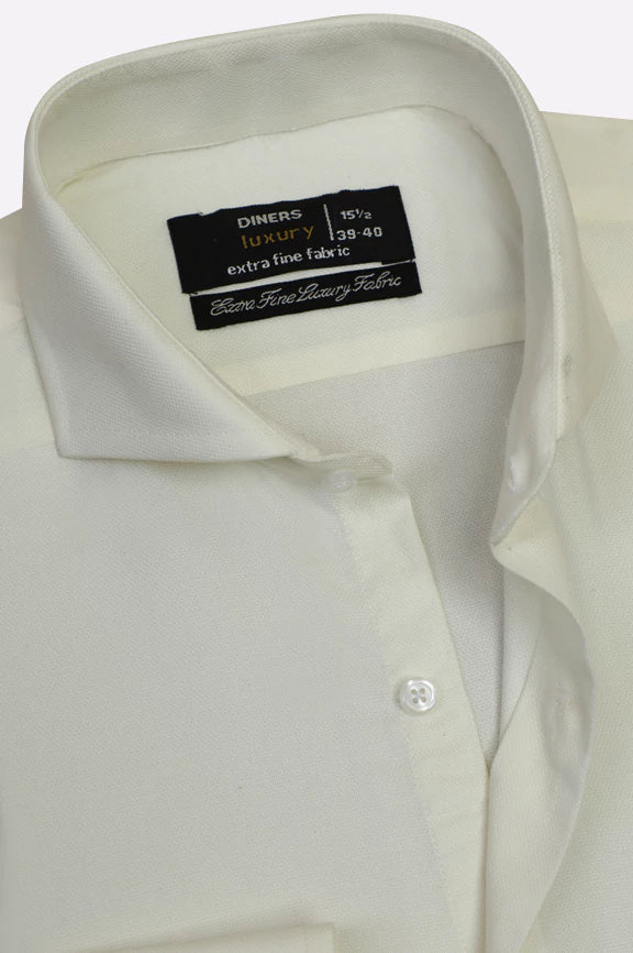 Off White Dobby Formal Shirt - Image 2