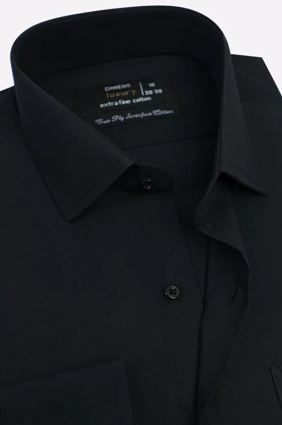 Black Plain Formal Shirt - Image 2