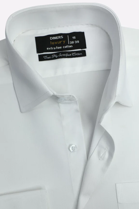 White Plain Formal Shirt - Image 2