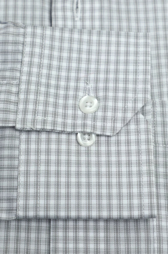 Grey Mini Check Formal Shirt - Image 3
