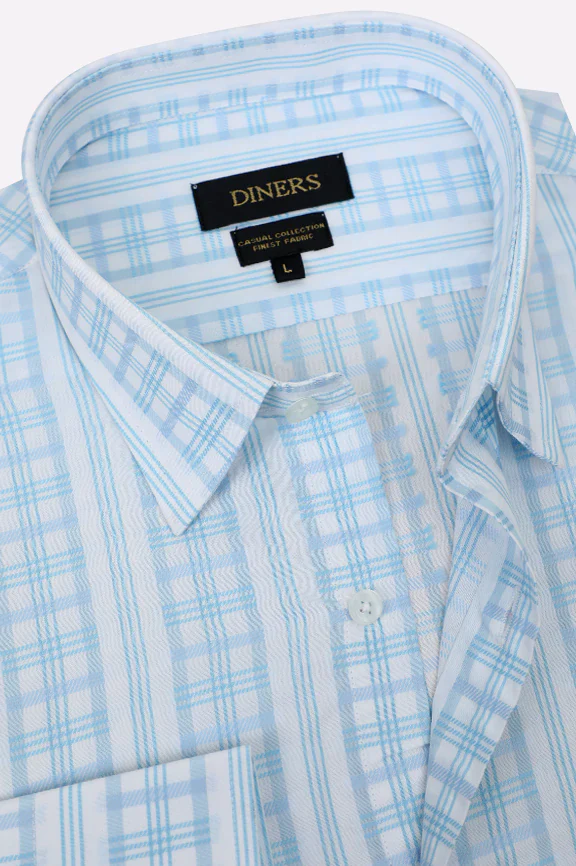 Blue Check Casual Shirt - Image 2