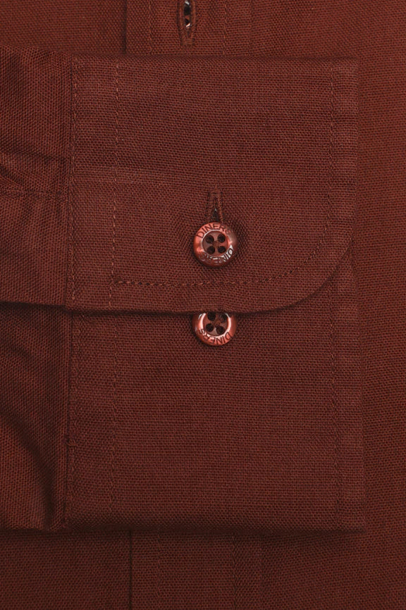 Rust Self Textured Casual Shirt - Image 3