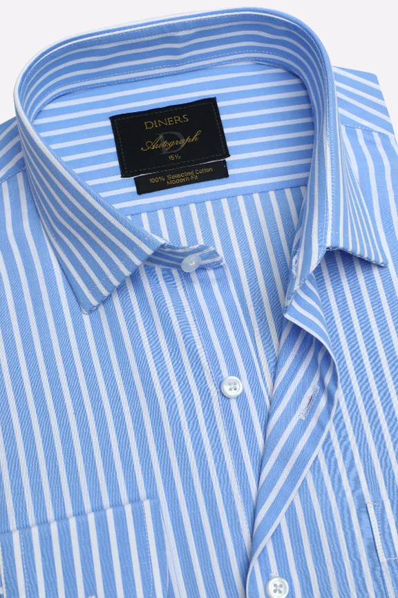 Blue Stripes Formal Autograph Shirt - Image 2
