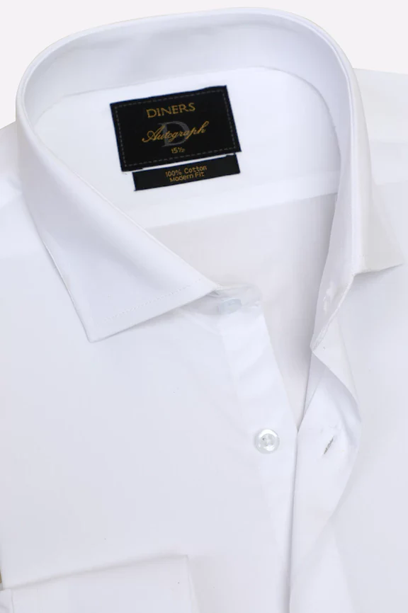 White Plain Formal Autograph Shirt - Image 2