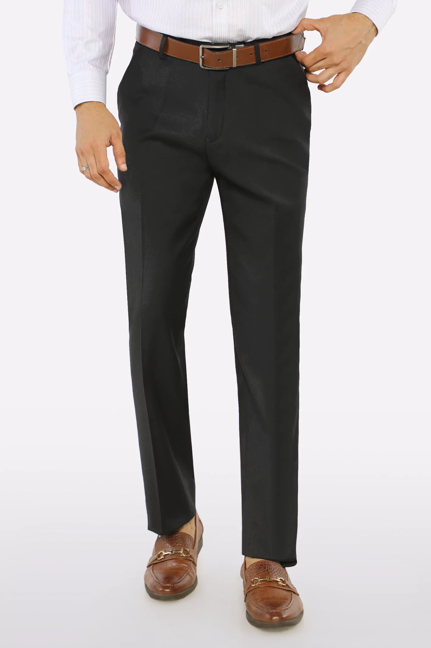 Black Regular Fit Formal Trouser