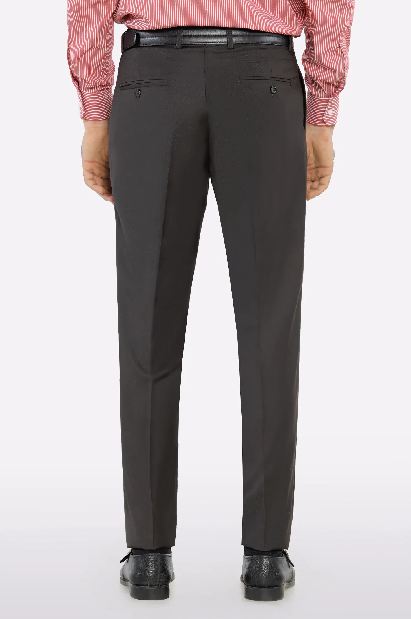 Dark Brown Regular Fit Formal Trouser - Image 3