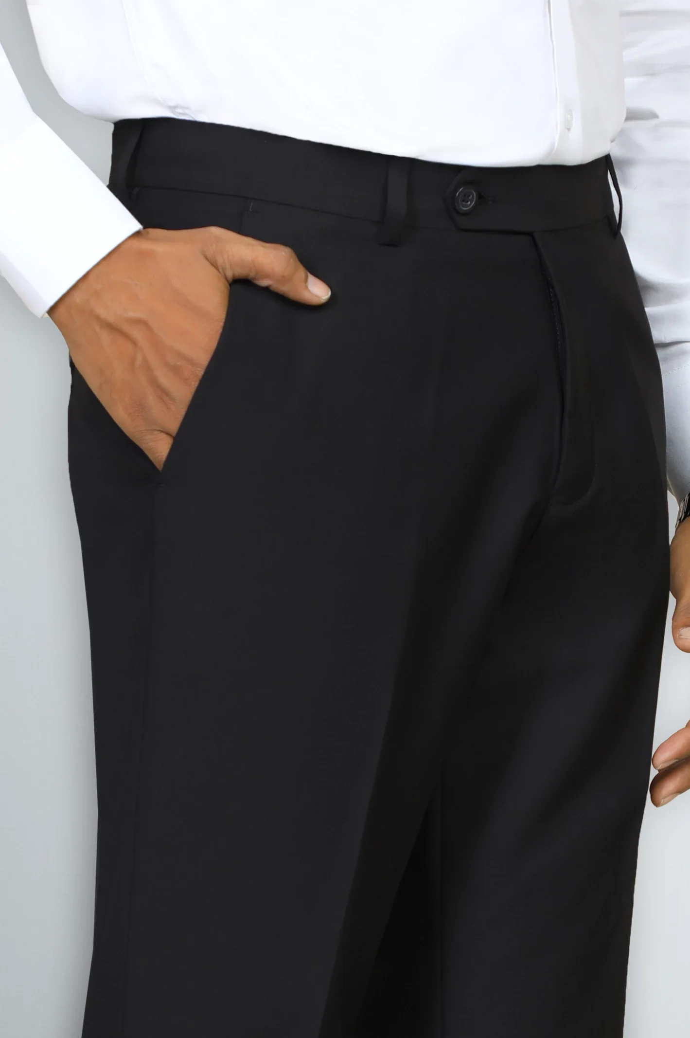 Black Regular Fit Formal Trouser - Image 2