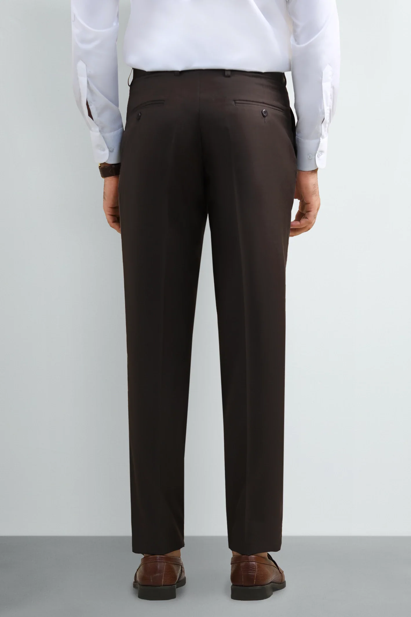 Brown Regular Fit Formal Trouser - Image 3