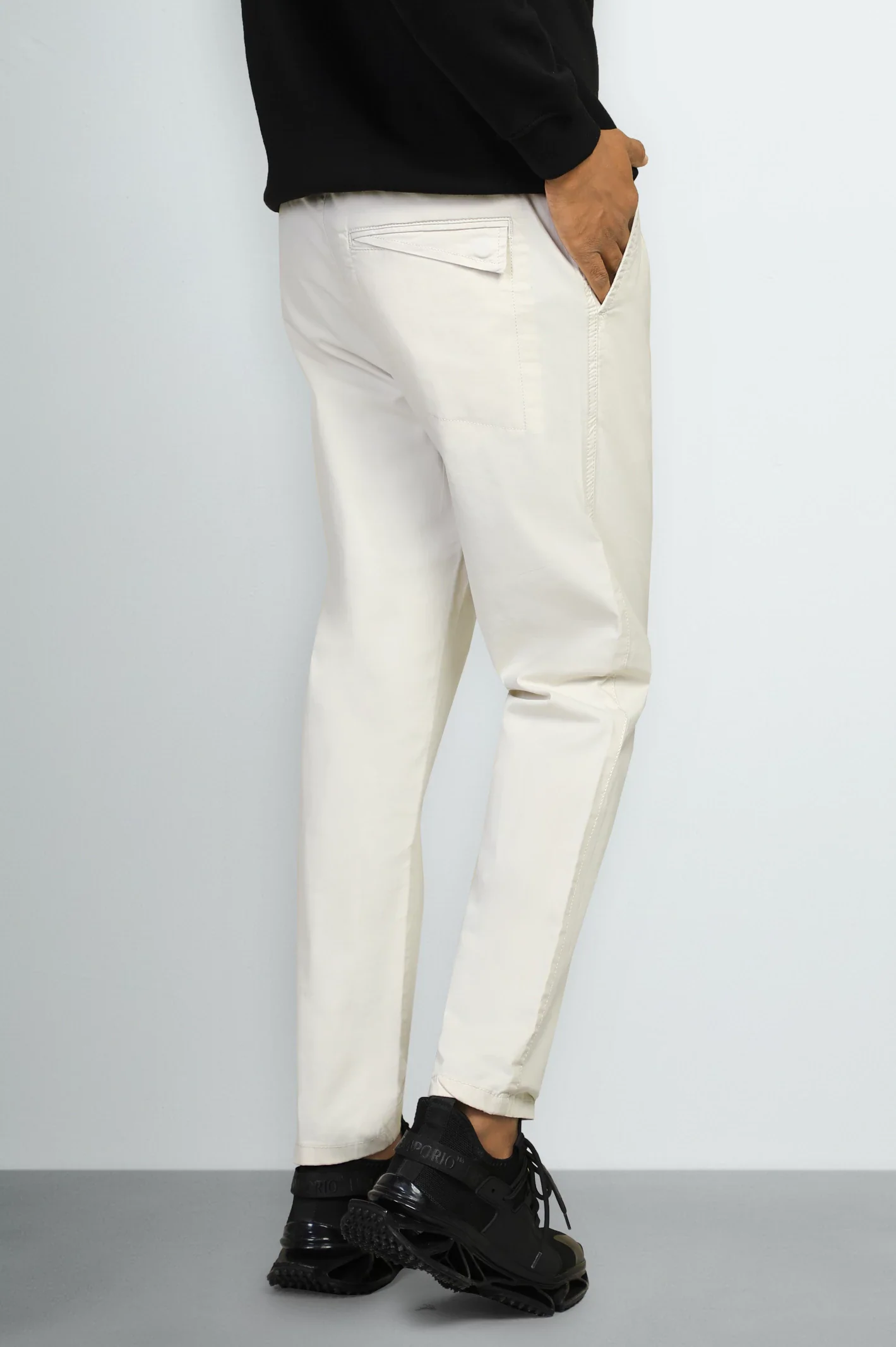 Off White Smart Fit Cotton Pants - Image 3