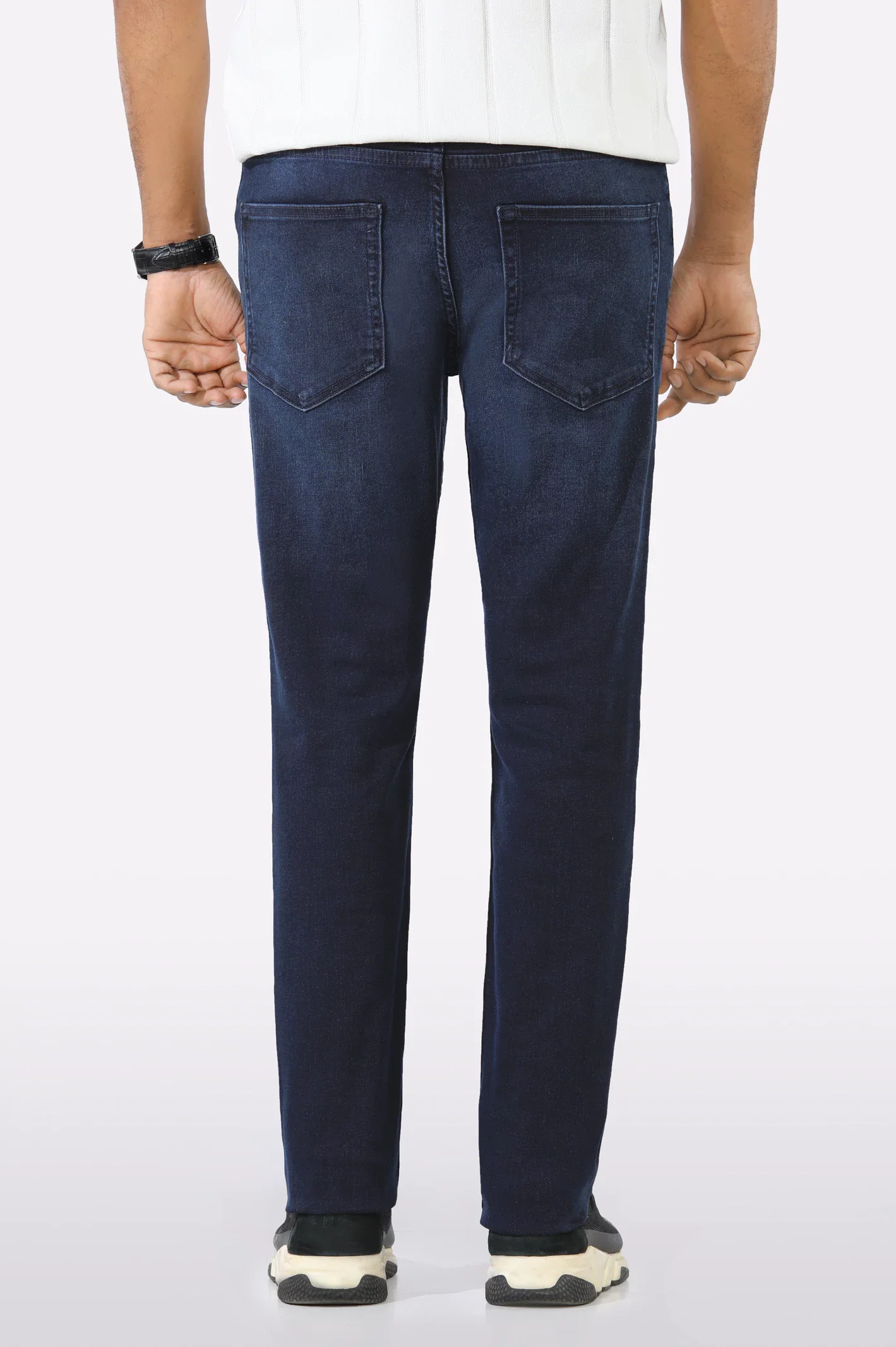 Dark Blue Modern Slim Fit Jeans - Image 3