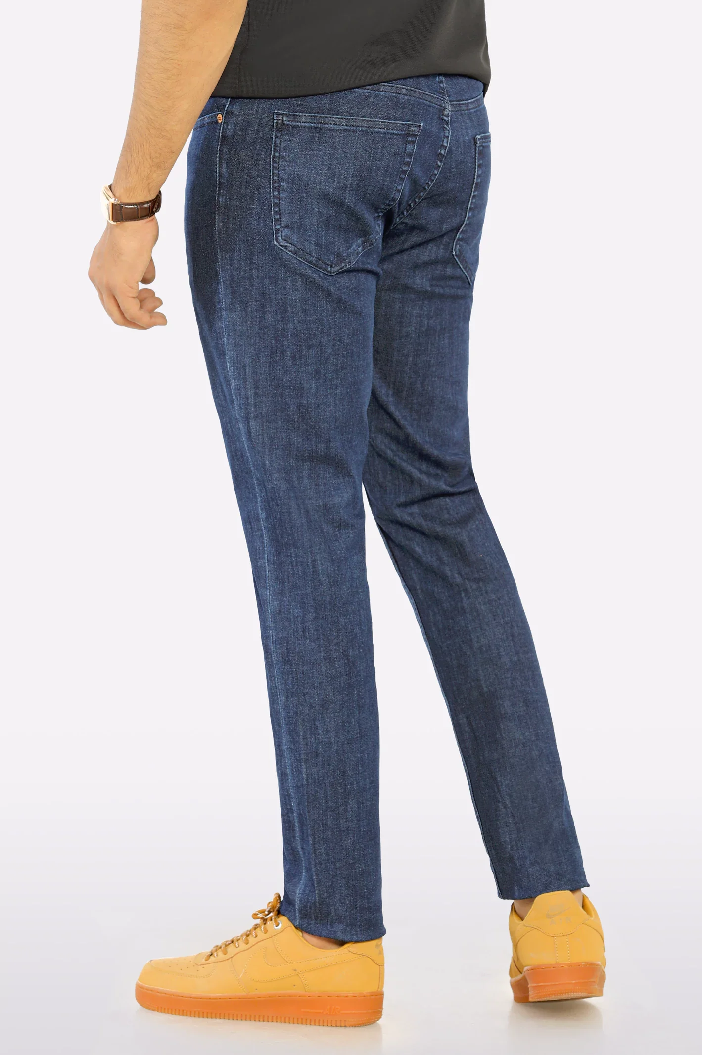 Dark Blue Modern Slim Fit Jeans - Image 3