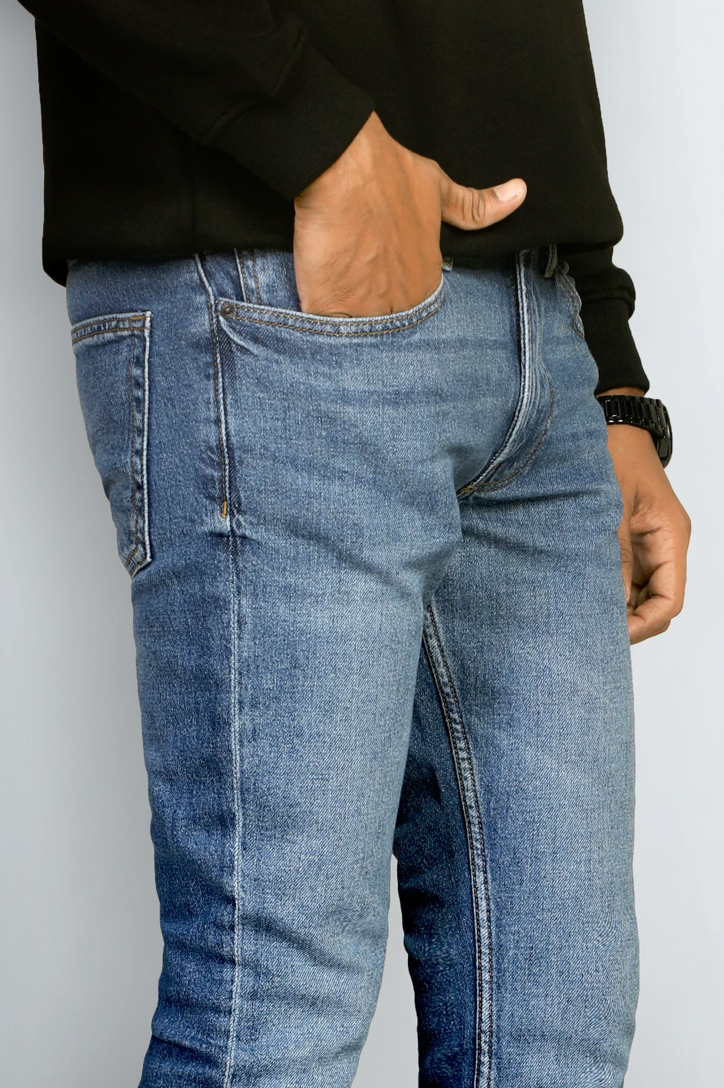Medium Blue Modern Slim Fit Jeans - Image 2