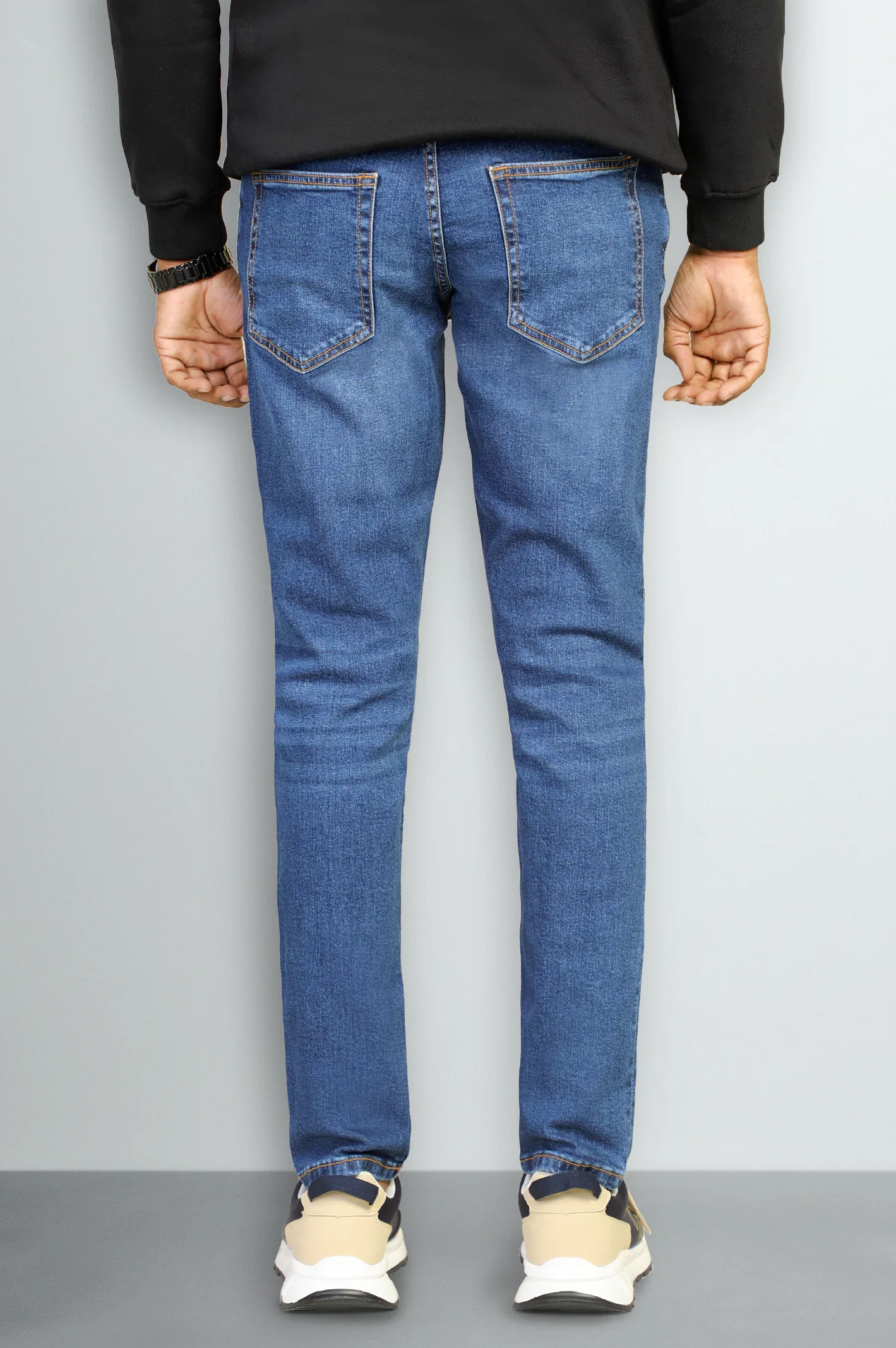 Blue Modern Slim Fit Jeans - Image 3