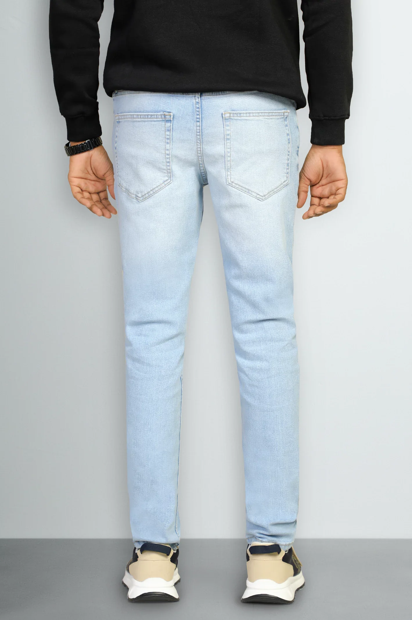 Light Blue Modern Slim Fit Jeans - Image 3