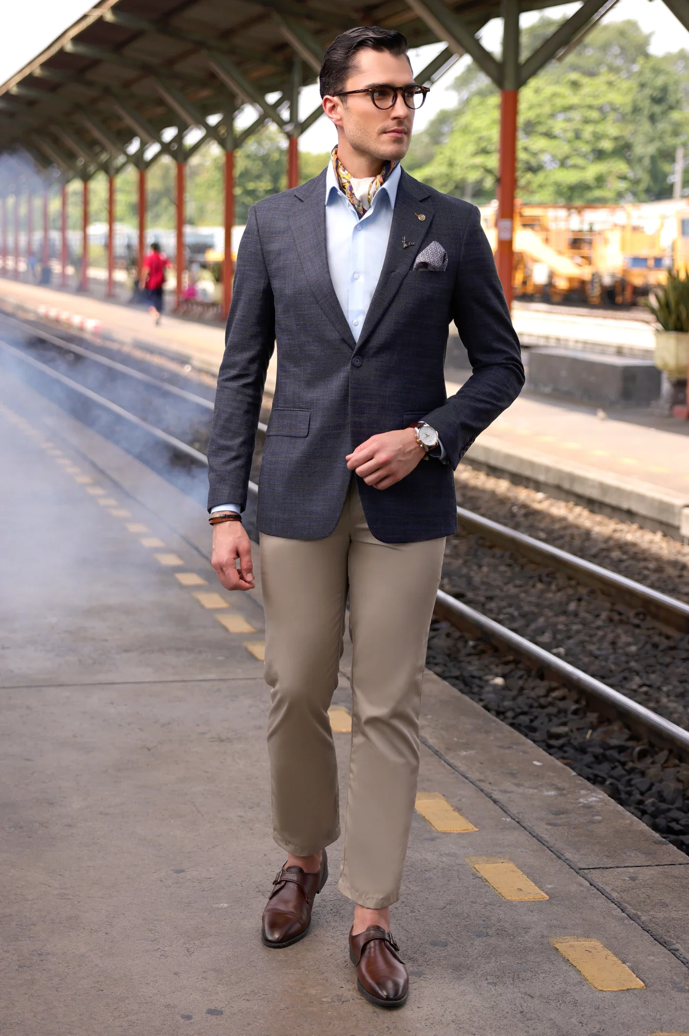 Blue Textured Blazer - Image 2