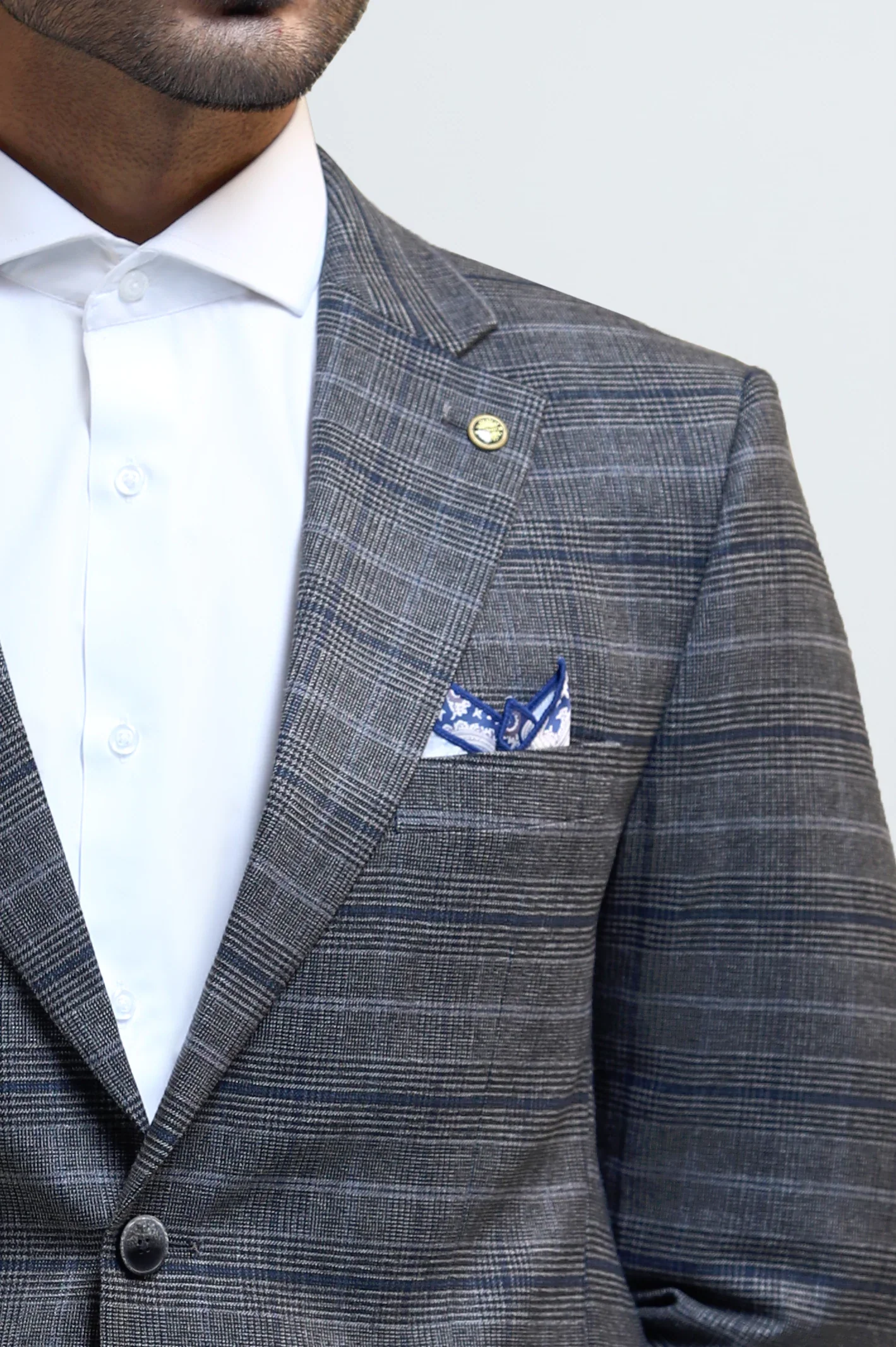 Men's Two Button Glen Plaid Blazer - Image 3