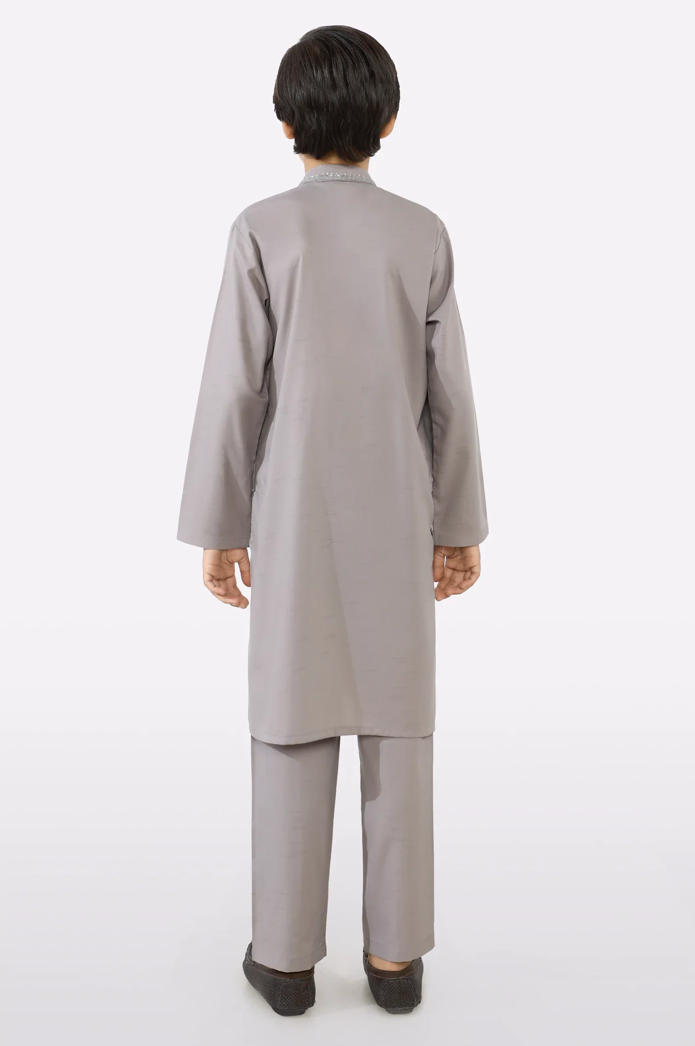 Light Grey Boys Kurta Pajama - Image 4