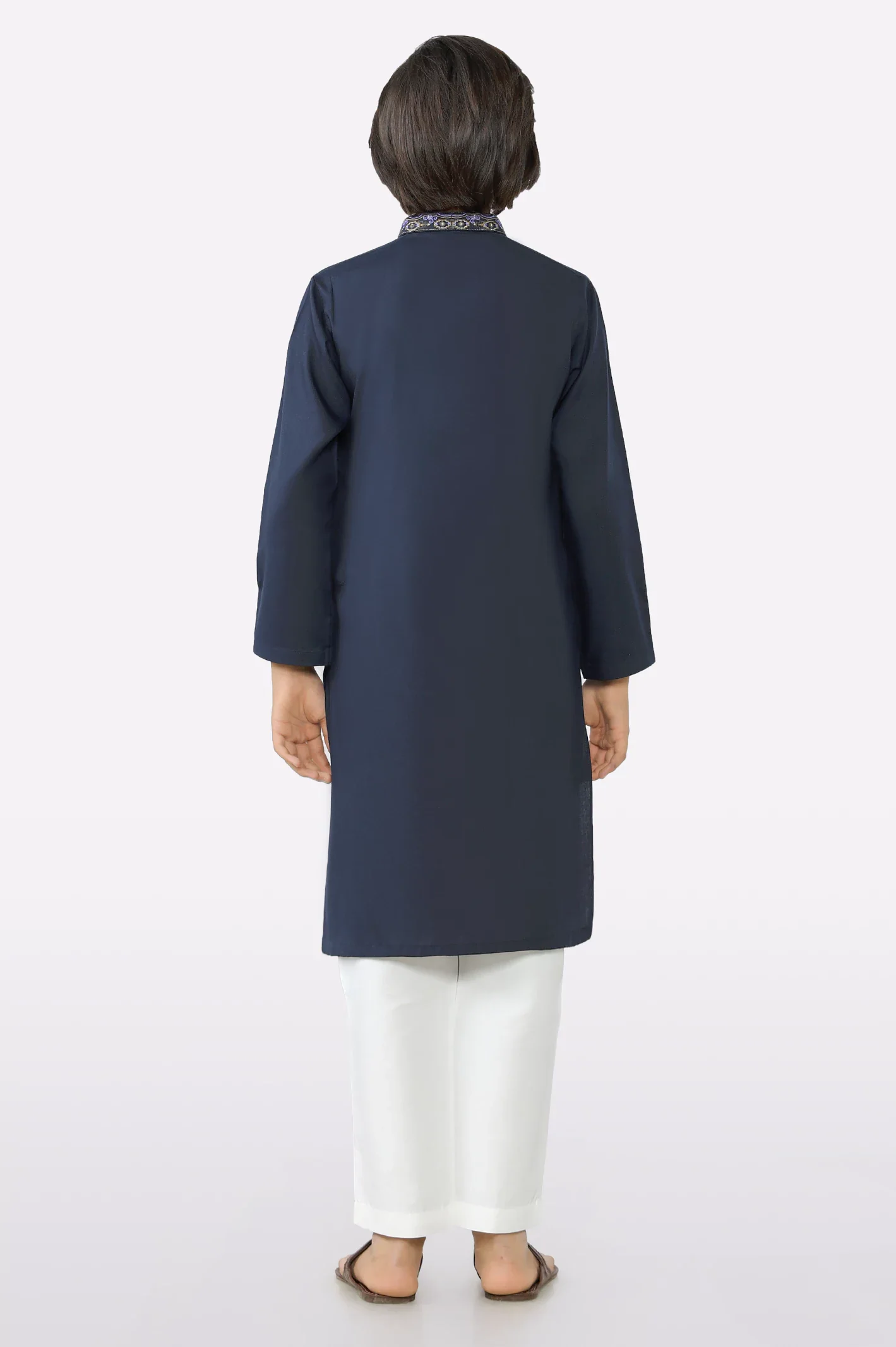 Navy Blue Boys Kurta Pajama - Image 4
