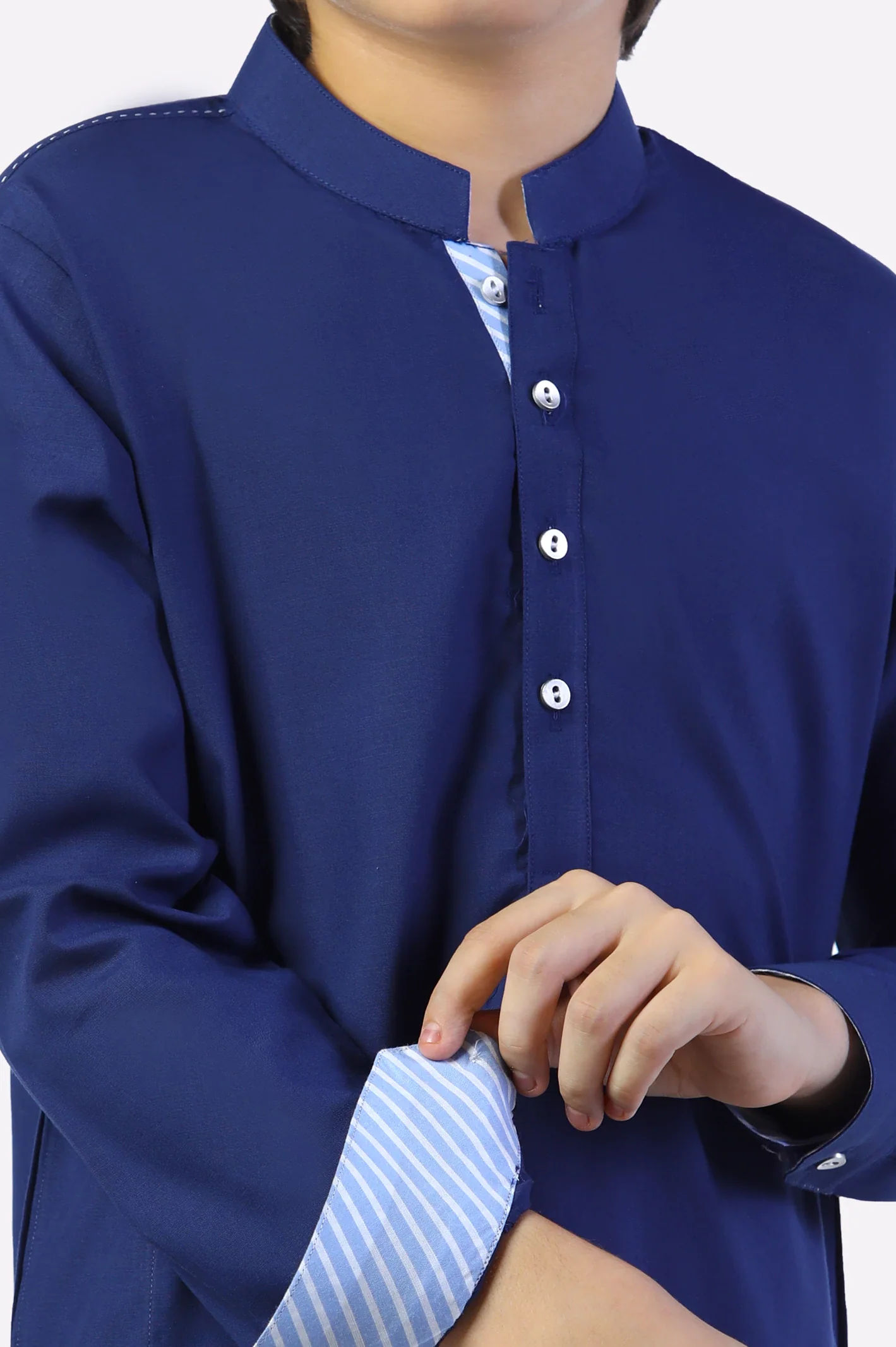 Royal Blue Boys Kurta Pajama - Image 3