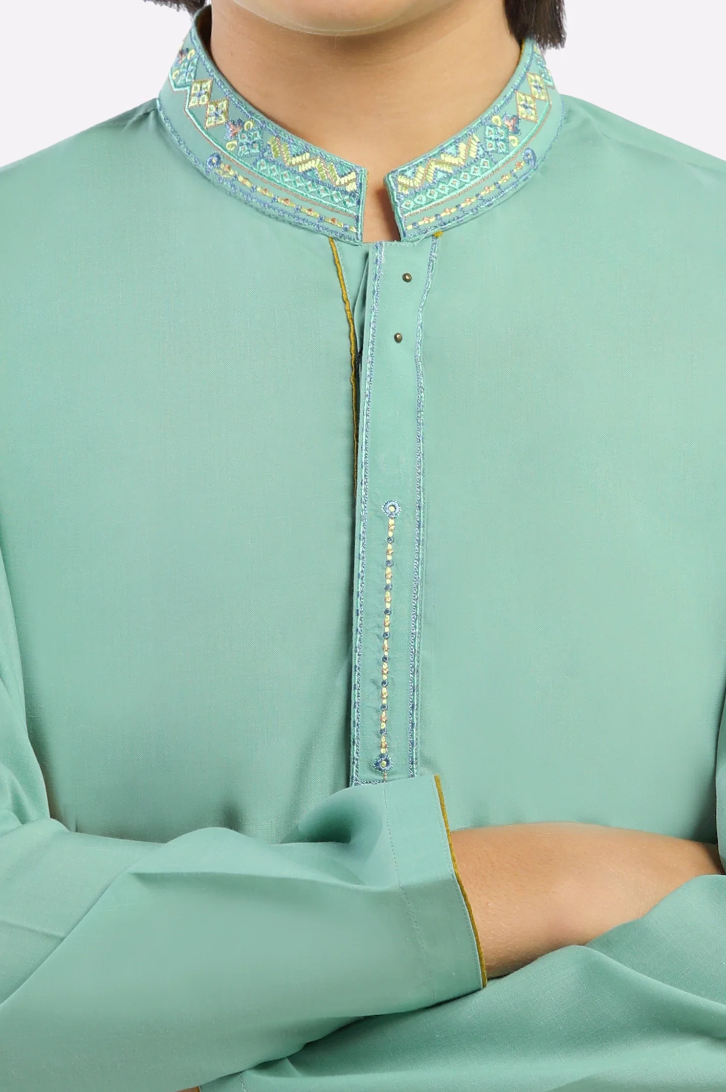 Turquoise Boys Kameez Shalwar - Image 3