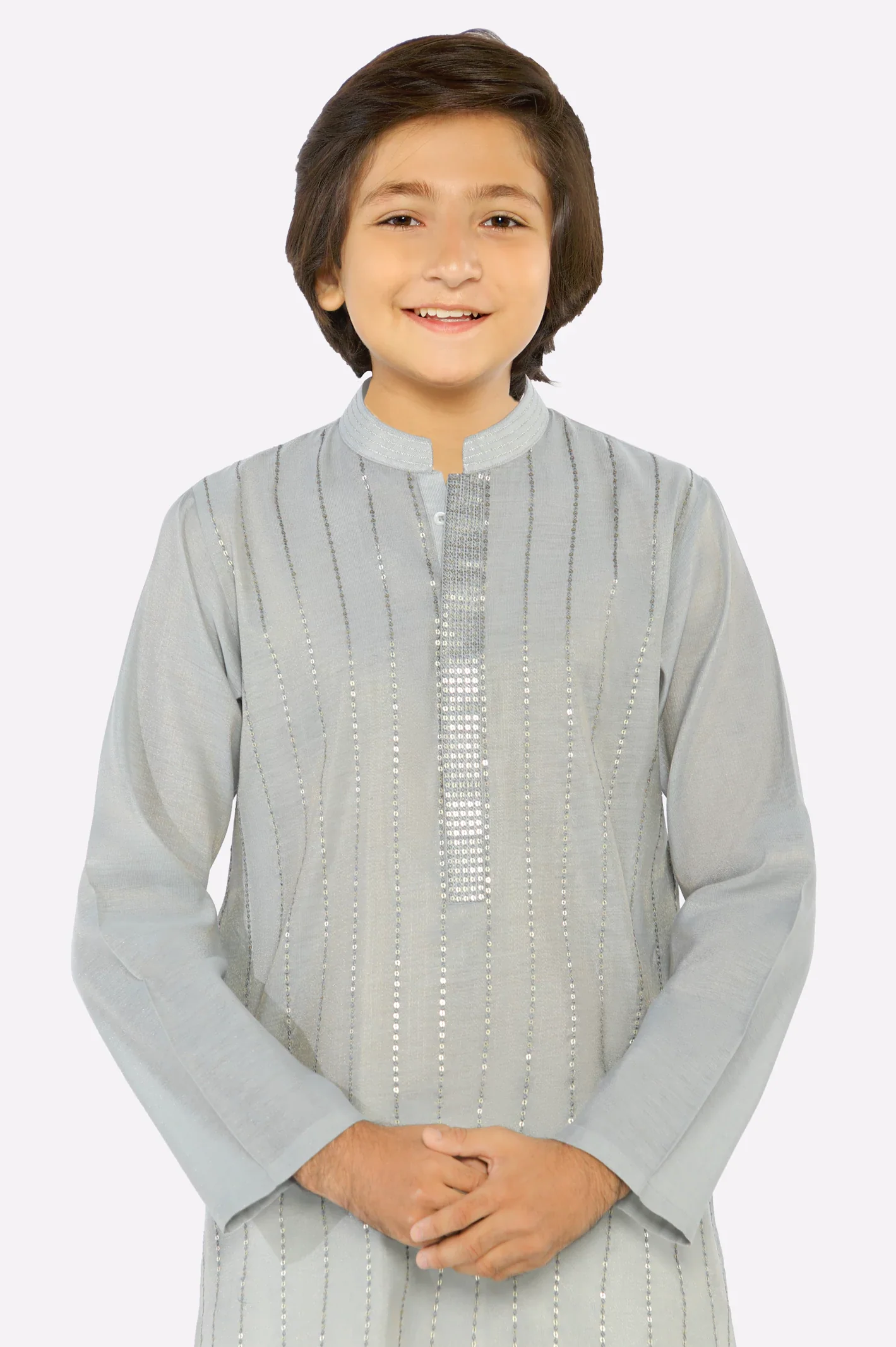 Light Grey Teens Kurta Pajama - Image 2