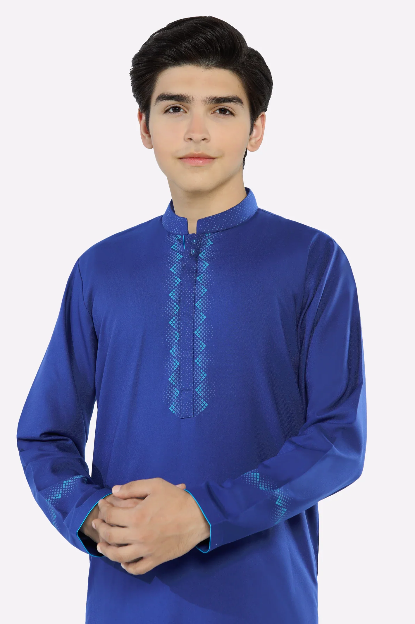 Royal Blue Teens Kurta Pajama - Image 2