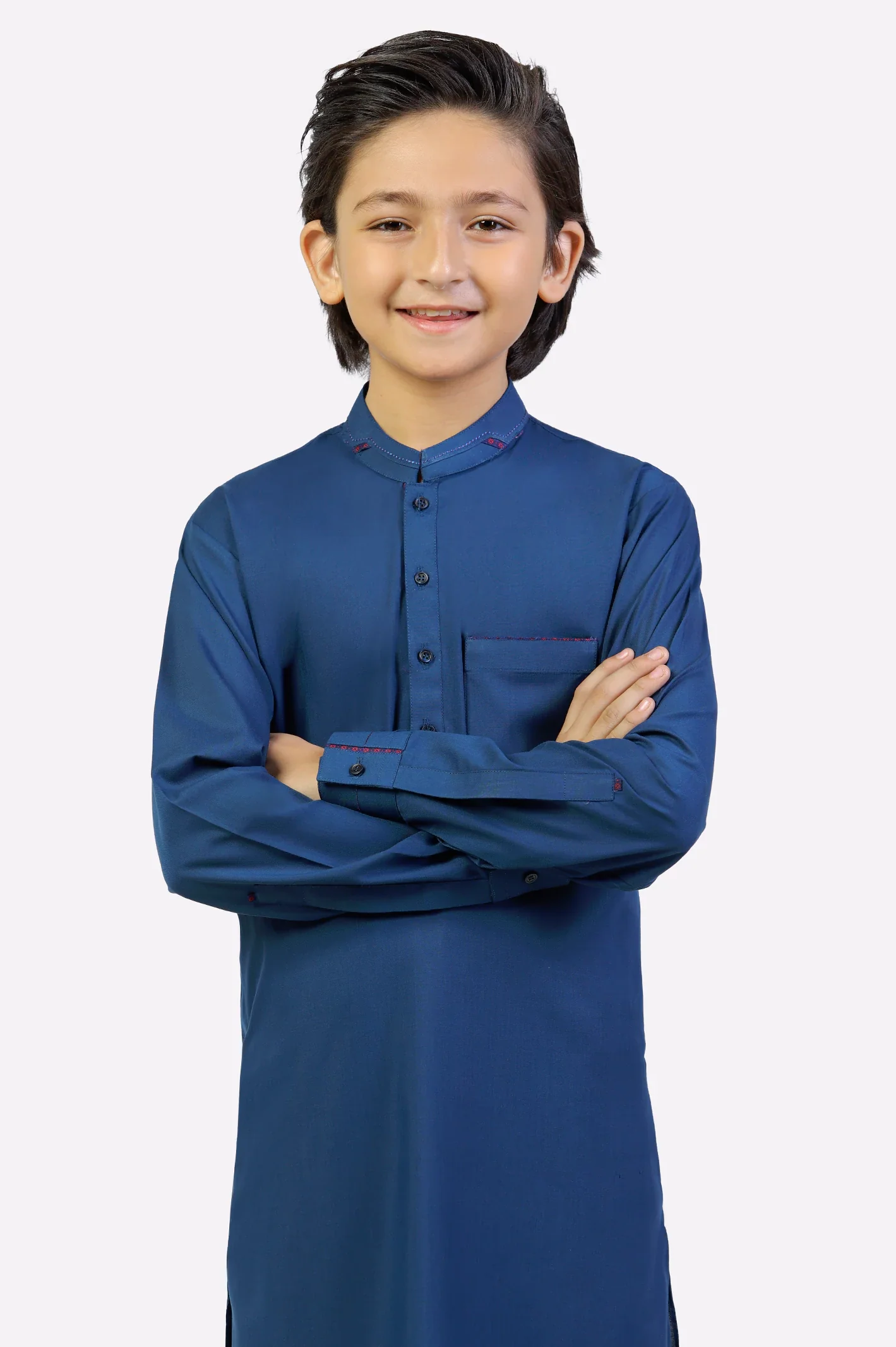 Royal Blue Boys Kameez Shalwar - Image 2