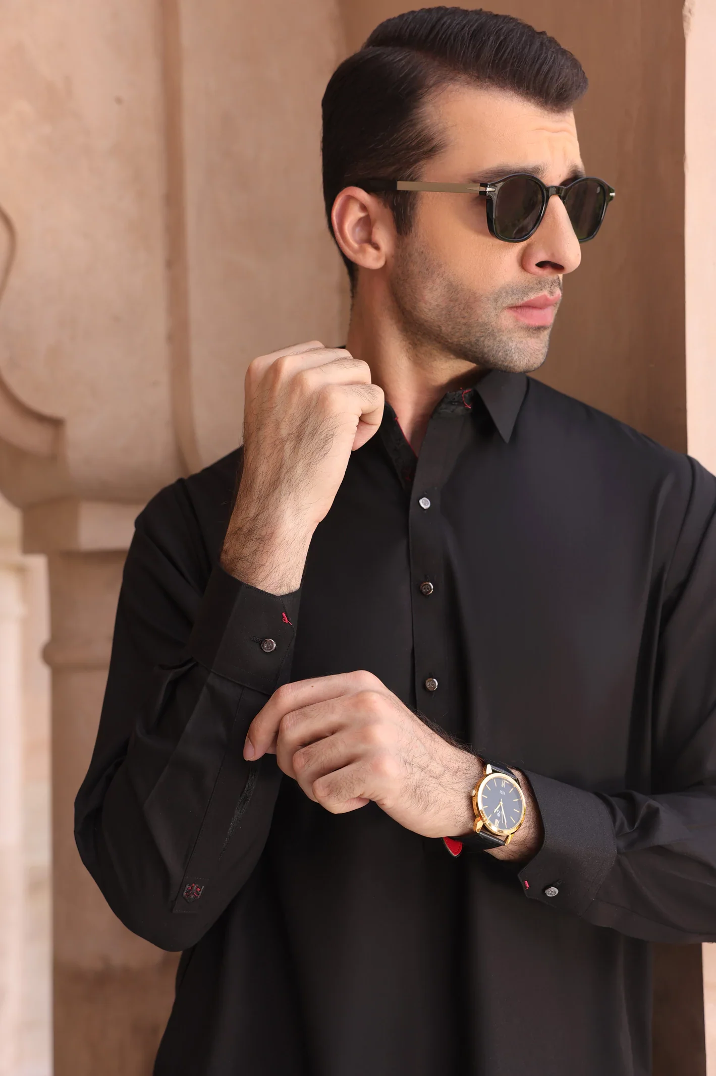 Black Wash & Wear Shalwar Kameez - Image 3