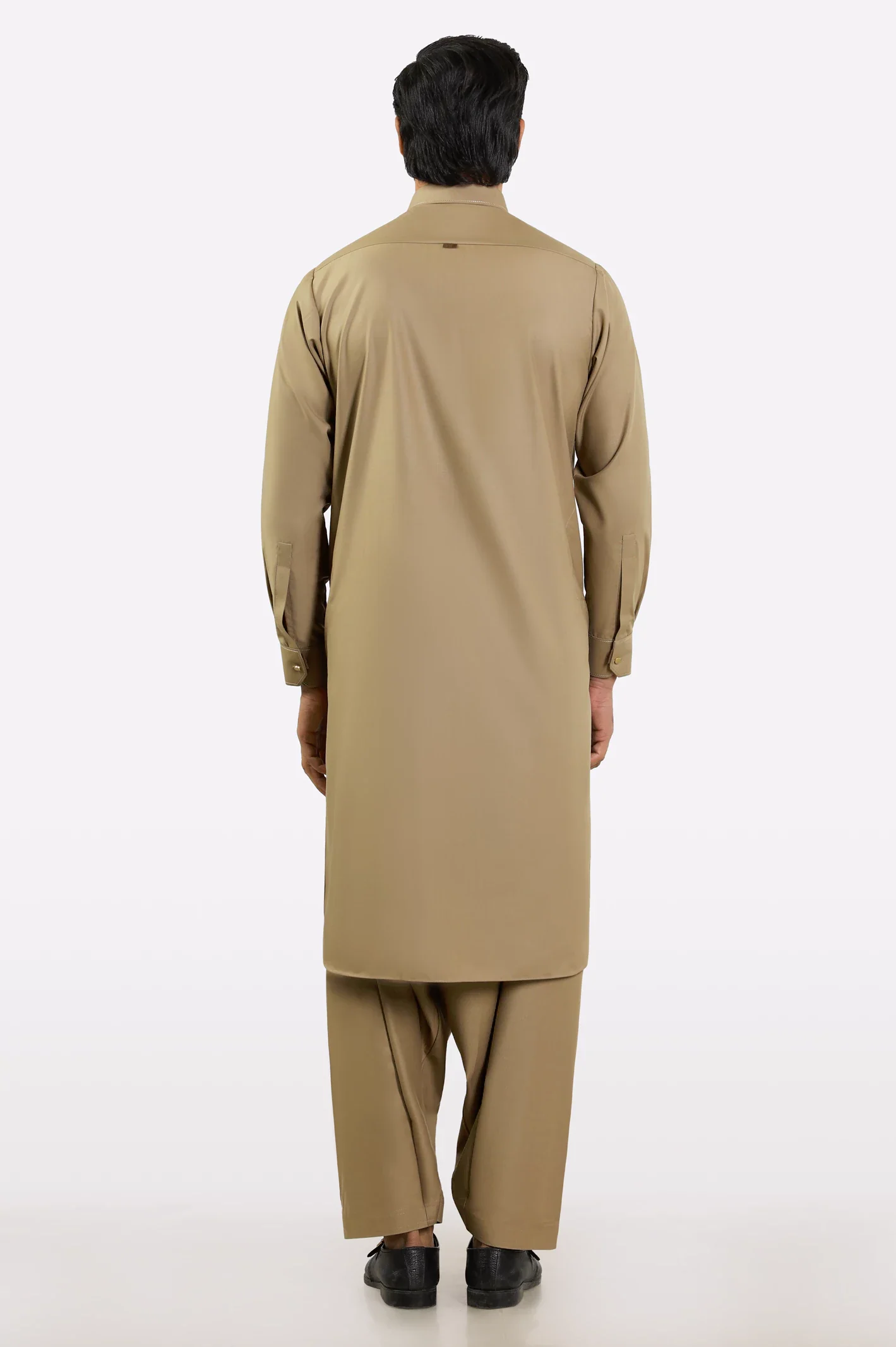 Khaki Wash & Wear Shalwar Kameez - Image 3