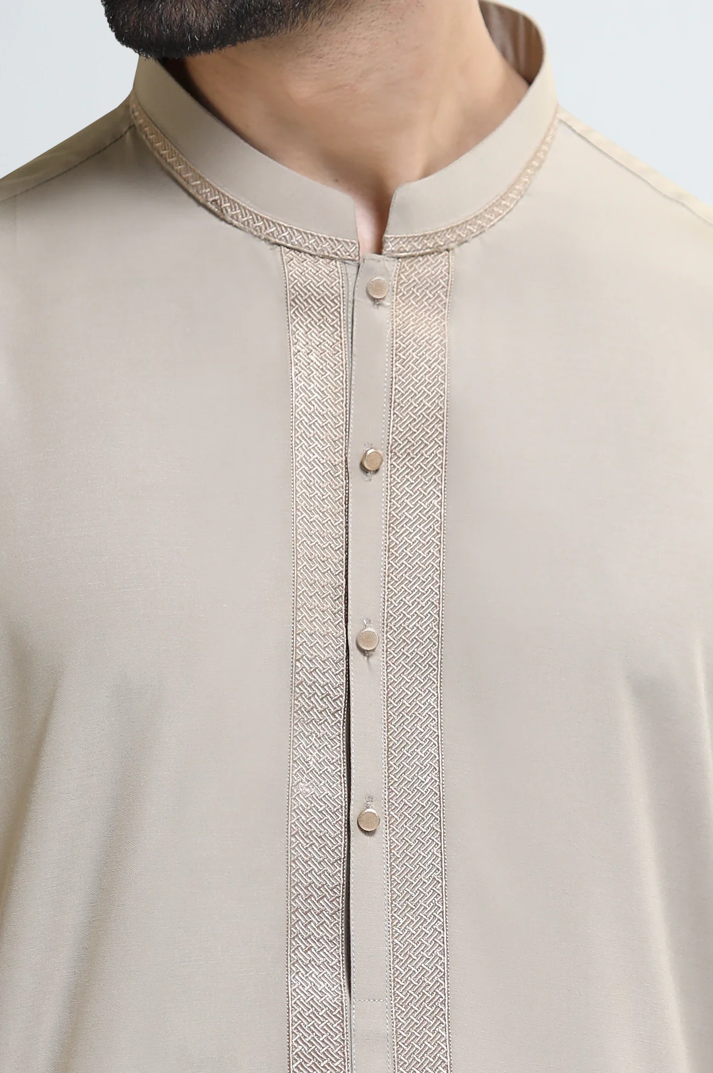 Light Brown Wash & Wear Shalwar Kameez - Image 3