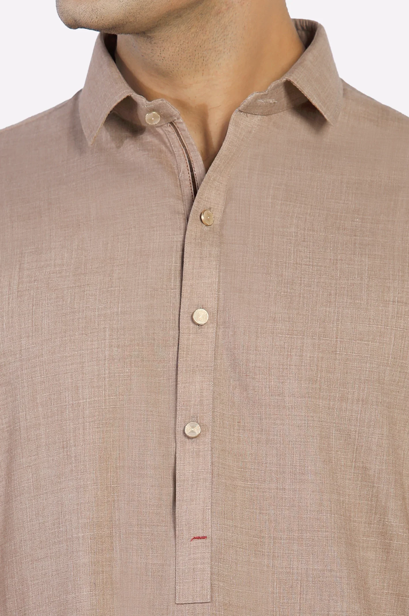 Light Brown Wash & Wear Shalwar Kameez - Image 3