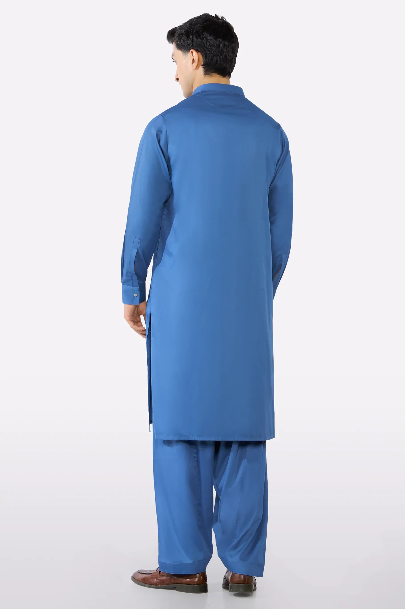 Blue Cotton Shalwar Kameez - Image 4