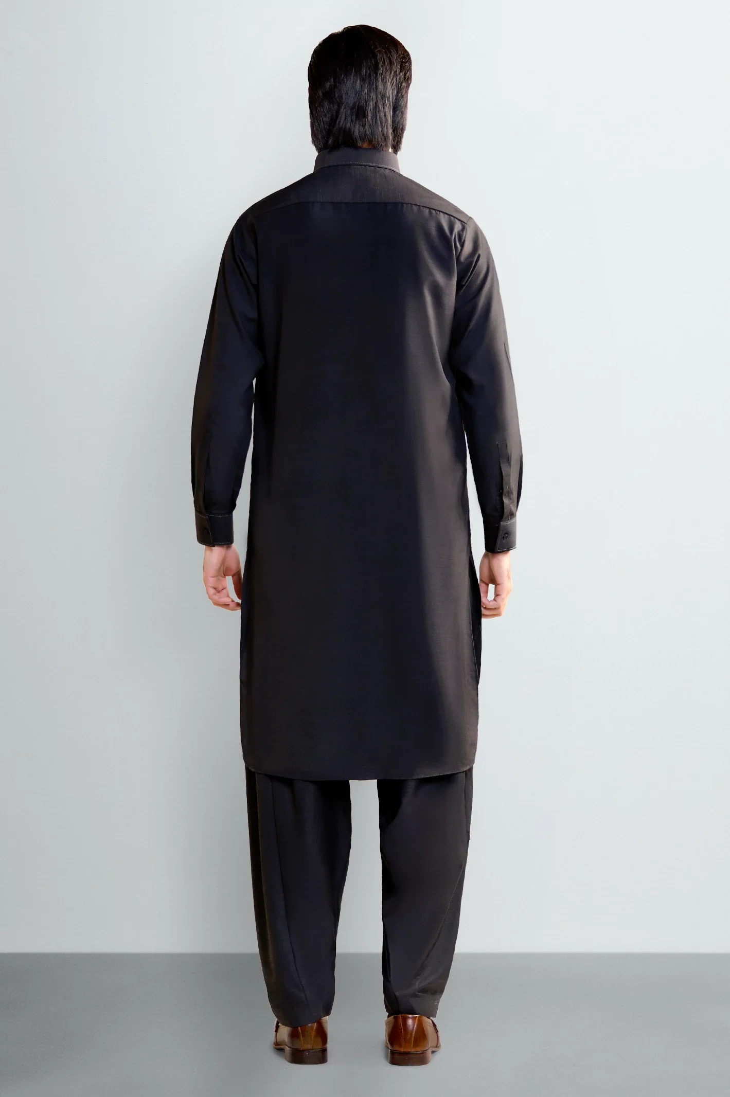 Black Wash & Wear Shalwar Kameez - Image 4