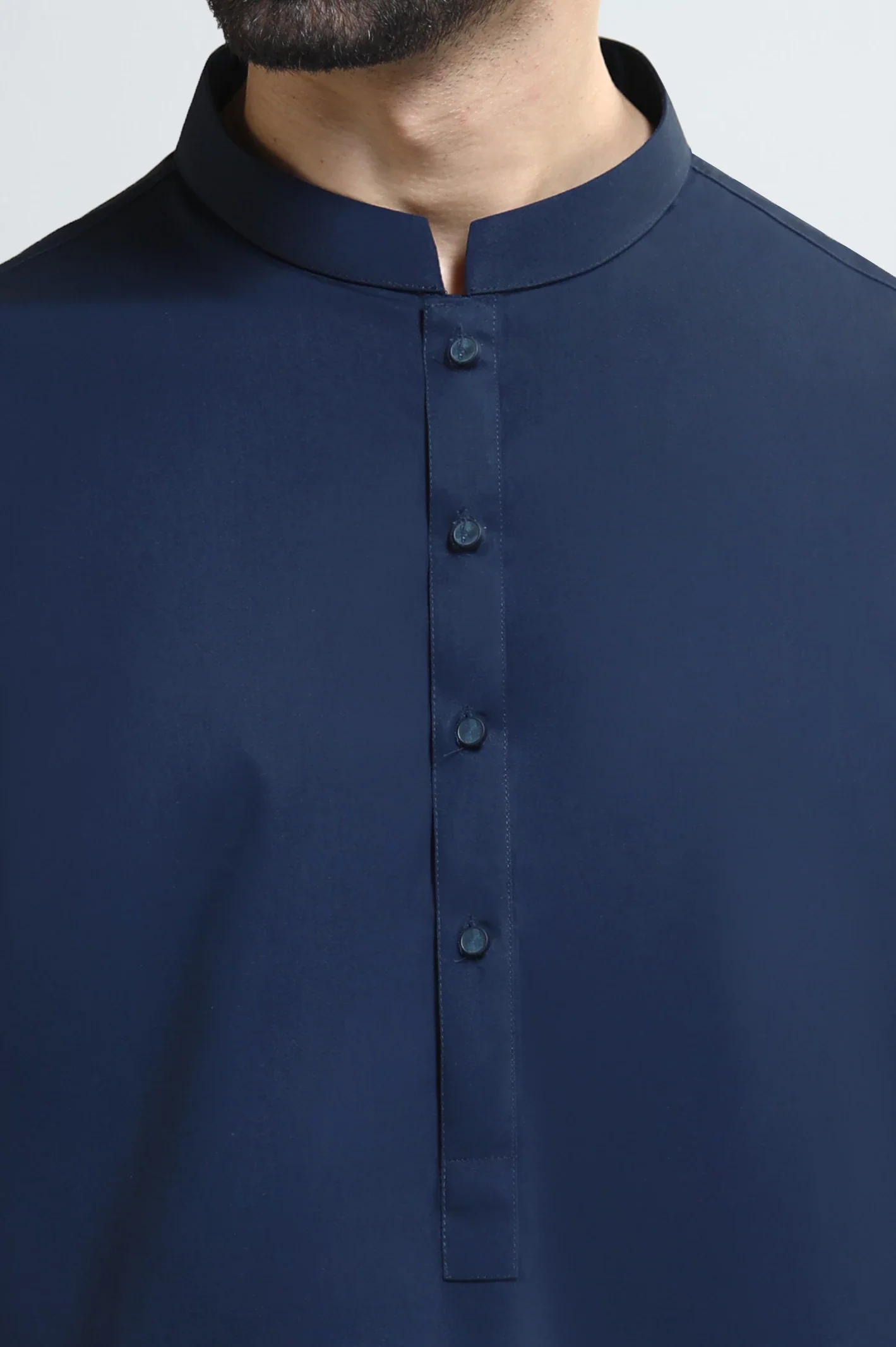Navy Blue Cotton Shalwar Kameez - Image 3