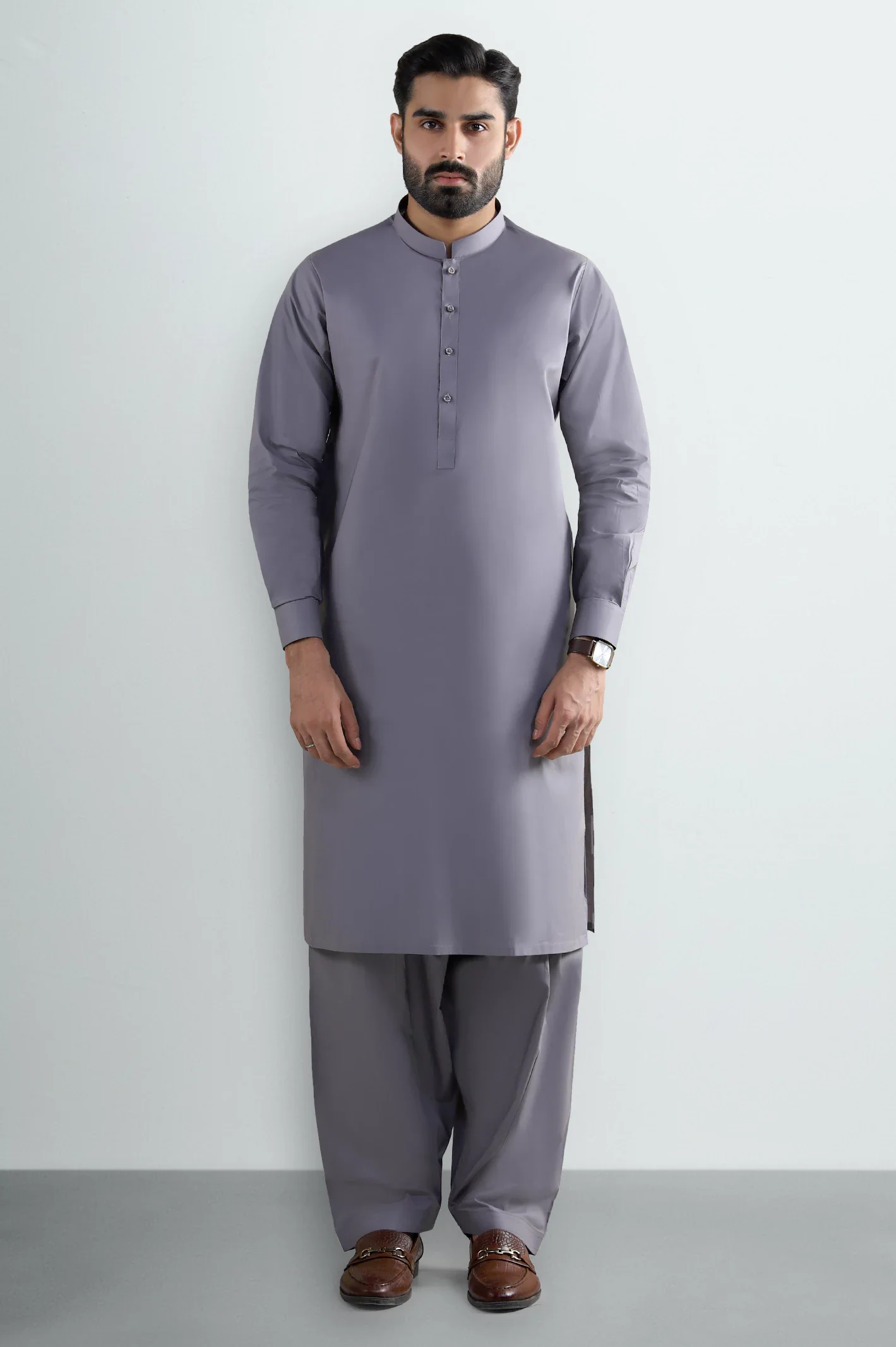 Grey Cotton Shalwar Kameez - Image 2