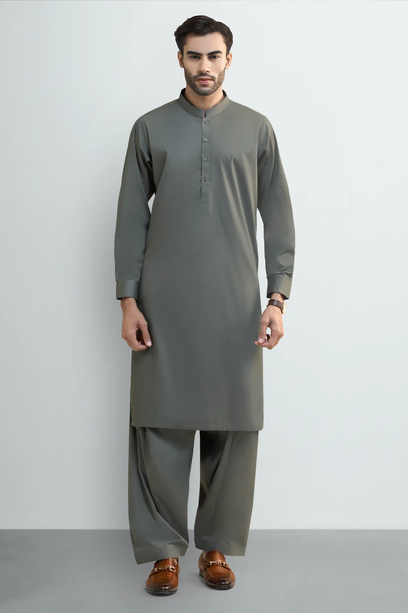 Green Cotton Shalwar Kameez - Image 2