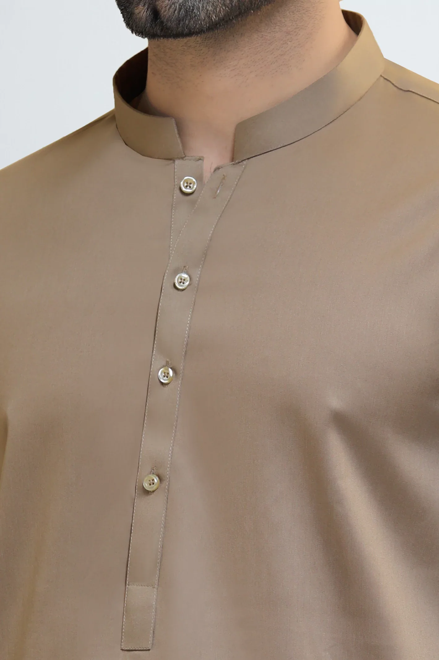 Brown Cotton Shalwar Kameez - Image 3