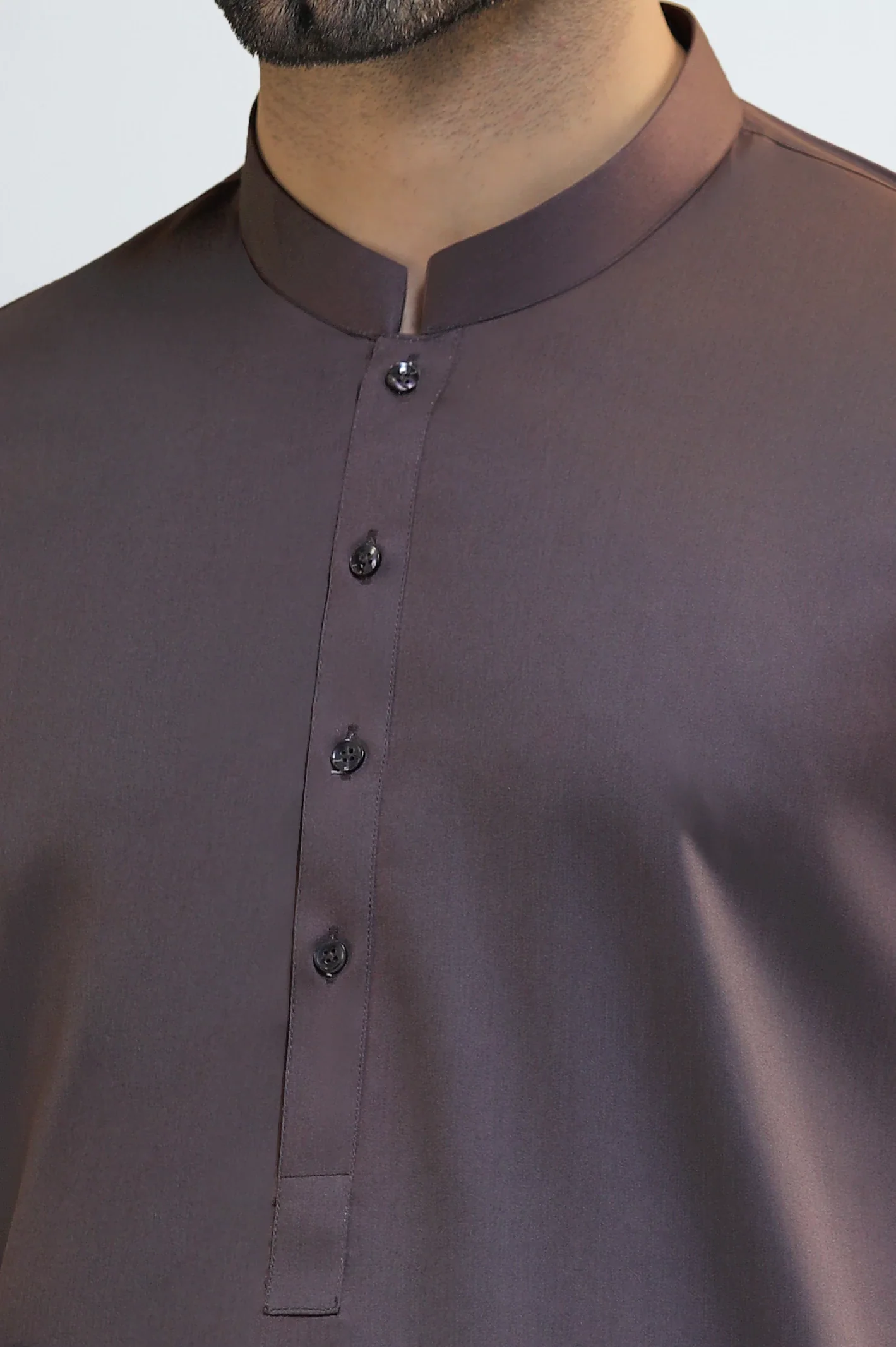 Coffee Brown Cotton Shalwar Kameez - Image 3